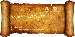 Vajó Máté névjegykártya